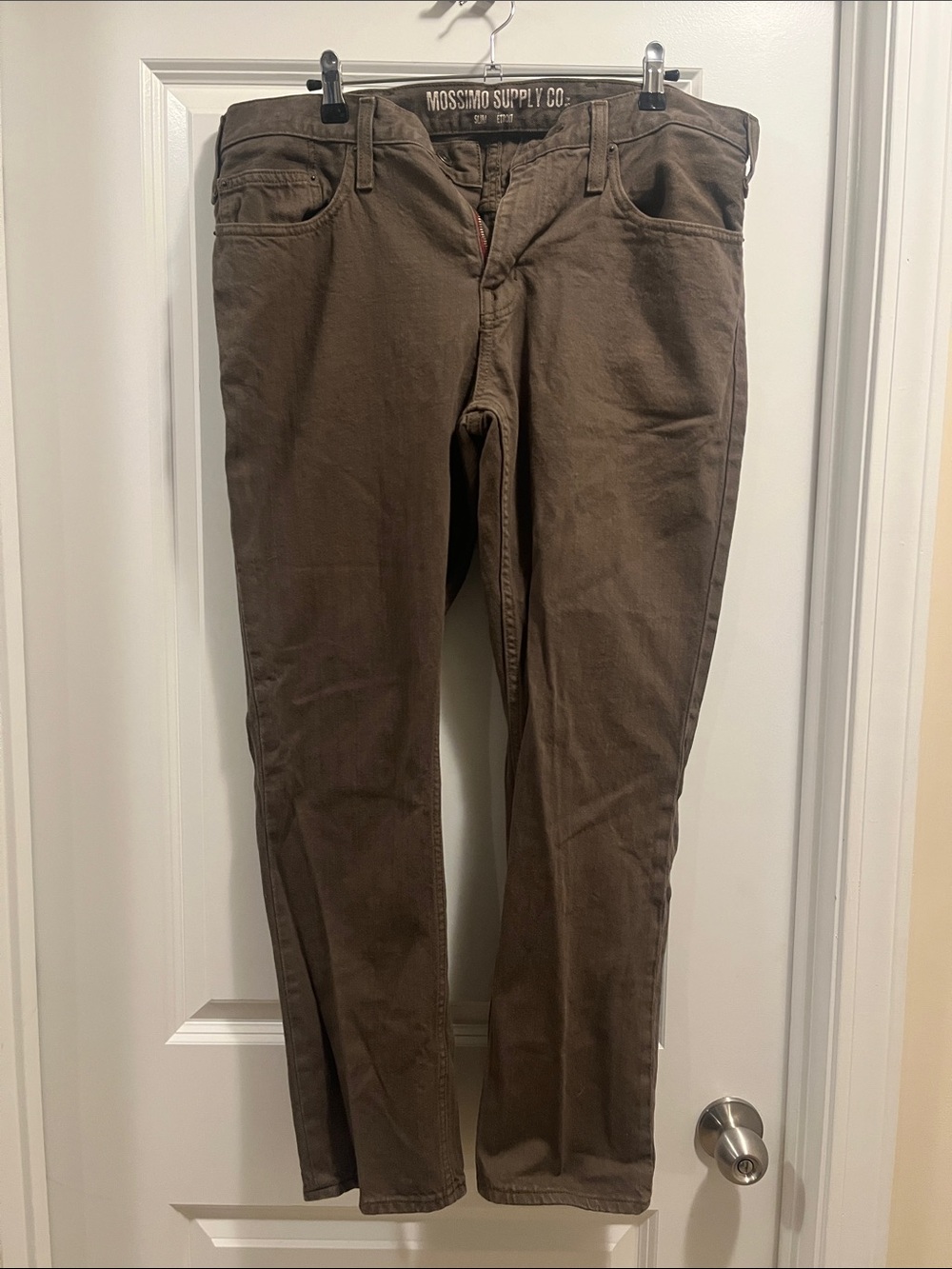 Mossimo Supply Co. Men's Brown Slim-Fit Pants 36x30